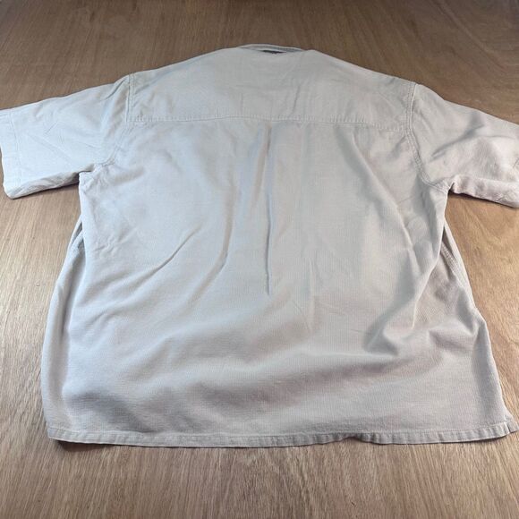 Island Republic Silk Blend Shirt XXL Beige Short Sleeve 55% Silk Button Up - Picture 2 of 7